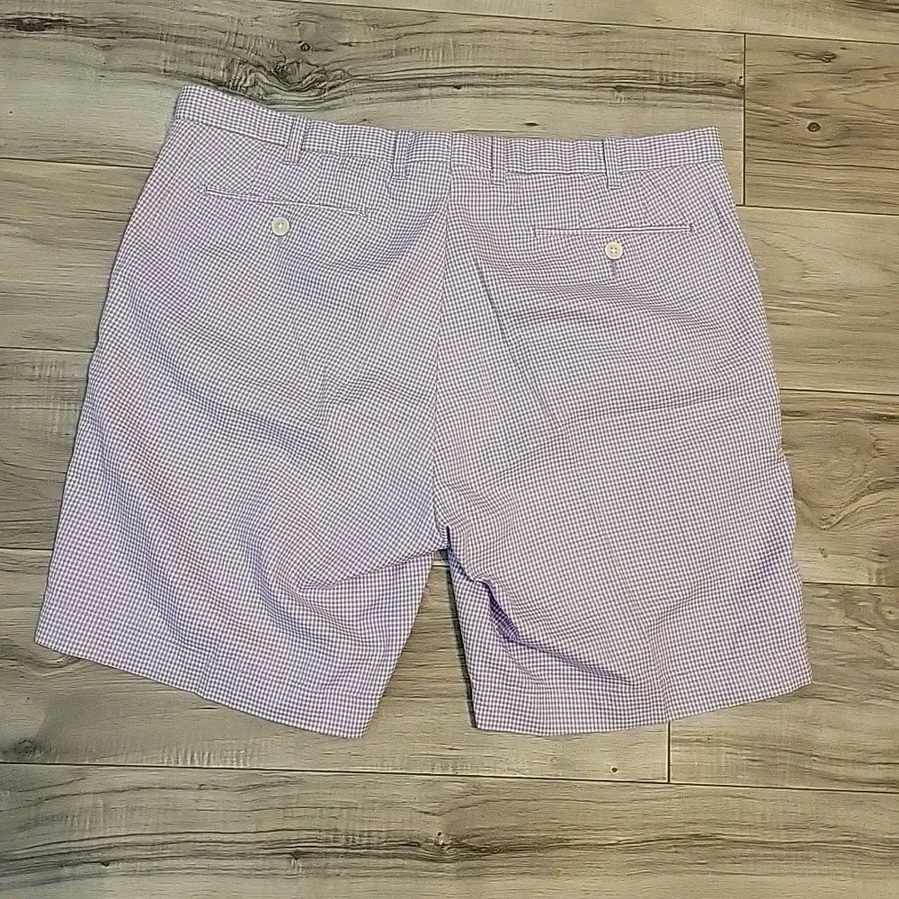 Polo Ralph Lauren Shorts Mens 36 Lavender White Gingham Check Cotton‎ VGT Preppy